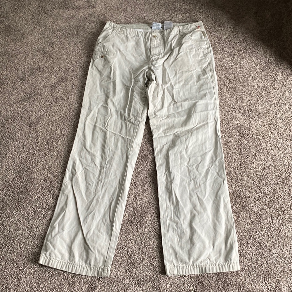 Columbia Hiking Pants SIZE 12 Beige Outdoor Utility Casual Straight Leg Pants